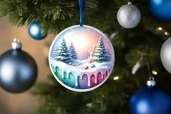 Colorfull Winter Scene with Sleigh PNG Product Image 4
