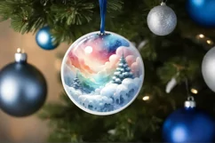 Colorfull Winter Scene with Sleigh PNG Product Image 4