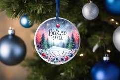 a simple vibrant winter scene believe in santa ornament Product Image 4