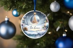 3D Round Melting Winter Scene with Very Large Text Believe Product Image 4