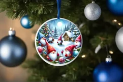 Winter Gnomes Round Ornament Sublimation PNG Product Image 4