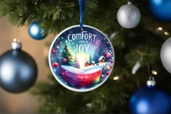 Colorfull Christmas Scene Comfort and Joy PNG Product Image 4