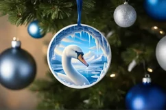 Melting Ice Wall Swan Digital Painting Sublimation PNG Product Image 1