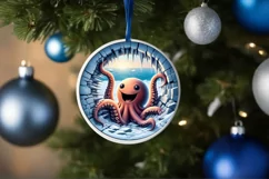 Icy Wall Octopus Painting Sublimation PNG Product Image 4