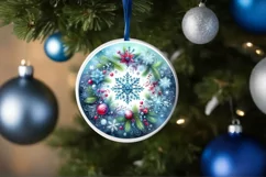 Snowflake Christmas Ornament Sublimation PNG Product Image 4