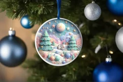 Round Christmas Ornament Sublimation|Clipart Product Image 3
