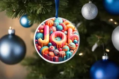 Joy 3D Martzipan Winter Ornament PNG Product Image 4