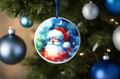 Santa Christmas Round Sticker PNG Product Image 1