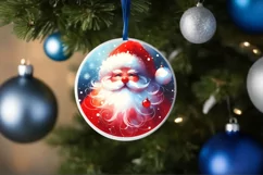 Santa Christmas Round Sticker PNG Product Image 4