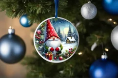 Colorful Gnome Christmas Ornament PNG Product Image 1