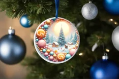 Pastel Christmas Candy Scene Sublimation PNG Product Image 4