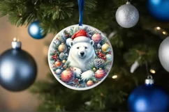 Polar Bear Round Ornament Sublimation PNG Product Image 1