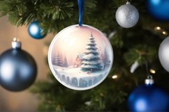 Round Christmas Ornament with Spain Winter Scene PNG Product Image 4