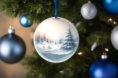 Round Christmas Ornament with Spain Winter Scene PNG Product Image 4