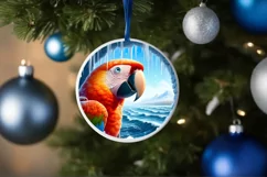 Parrot Smiling Round Ornament Sublimation PNG Product Image 1