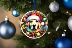 Dog Round Ornament Sublimation PNG Product Image 4