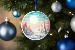 Detailed Christmas Candy Round Ornament Sublimation PNG Product Image 4