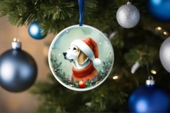 Christmas Dog Round Ornament Sublimation PNG Product Image 1
