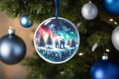 Round Christmas Ornament with Polar Bear PNG Product Image 4