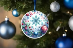 Snowflake Winter Scene Ornament Sublimation PNG Product Image 4