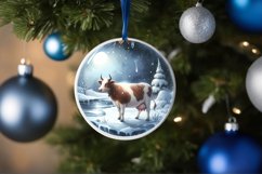 Round Christmas Ornament with Cow PNG Product Image 4