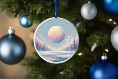 Winter Scene Digital Painting Christmas Ornament Product Image 4