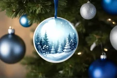 Round Christmas Ornament with Tour Eiffel PNG Product Image 1