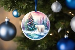Round Christmas Ornament with Polar Bear PNG Product Image 4