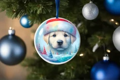 Melting Winter Scene Puppy Christmas Ornament Product Image 4