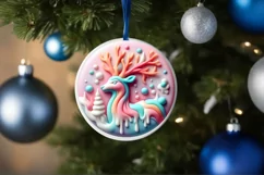 Polar Bear Christmas Deer Ornament Sublimation PNG Product Image 1