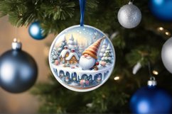 Round Christmas Ornament with Gnome PNG Product Image 4
