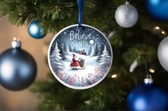 Winter Scene with Large Text Christmas Round Ornament Product Image 4