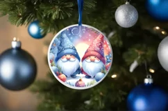 Colorful Winter Gnomes Christmas Ornament Product Image 4