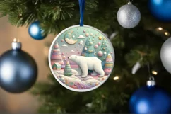 Round Christmas Ornament Sublimation|Clipart Product Image 3