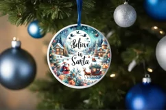 Snowflake Winter Scene Ornament Sublimation PNG Product Image 1