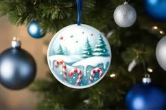 Round Christmas Ornament with Candies PNG Product Image 4