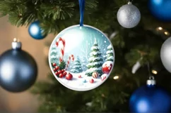 Round Christmas Ornament with Candies PNG Product Image 4