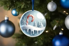 Round Christmas Ornament with Candies PNG Product Image 1