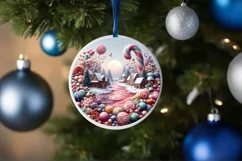 Christmas Candy Scene Round Ornament PNG Product Image 1