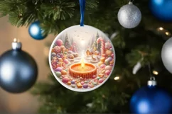 Christmass Scene Digital Painting Christmas Ornament Product Image 4