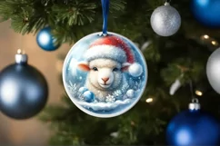 Winter Scene Lamb Christmas Ornament Product Image 4