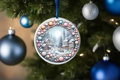 Christmass Scene Digital Painting Christmas Ornament Product Image 1