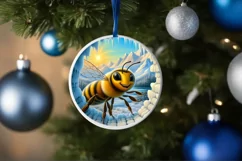 Icy Wall Bee Digital Painting Sublimation PNG Product Image 1
