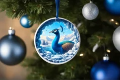 Peacock Smiling Round Ornament Sublimation PNG Product Image 1