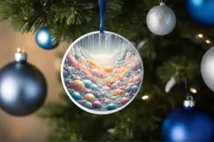 Winter Scene Digital Painting Christmas Ornament Product Image 4