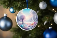 Winter Scene Digital Painting Christmas Ornament Product Image 4