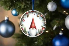 Gnome Round Ornament Sublimation PNG Product Image 4