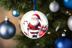 Santa Round Ornament Sublimation PNG Product Image 4