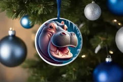 Icy Wall Hippo Digital Painting Sublimation PNG Product Image 4