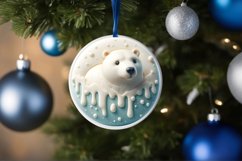 Melting 3D Polar Bear Christmas Ornament PNG Product Image 4